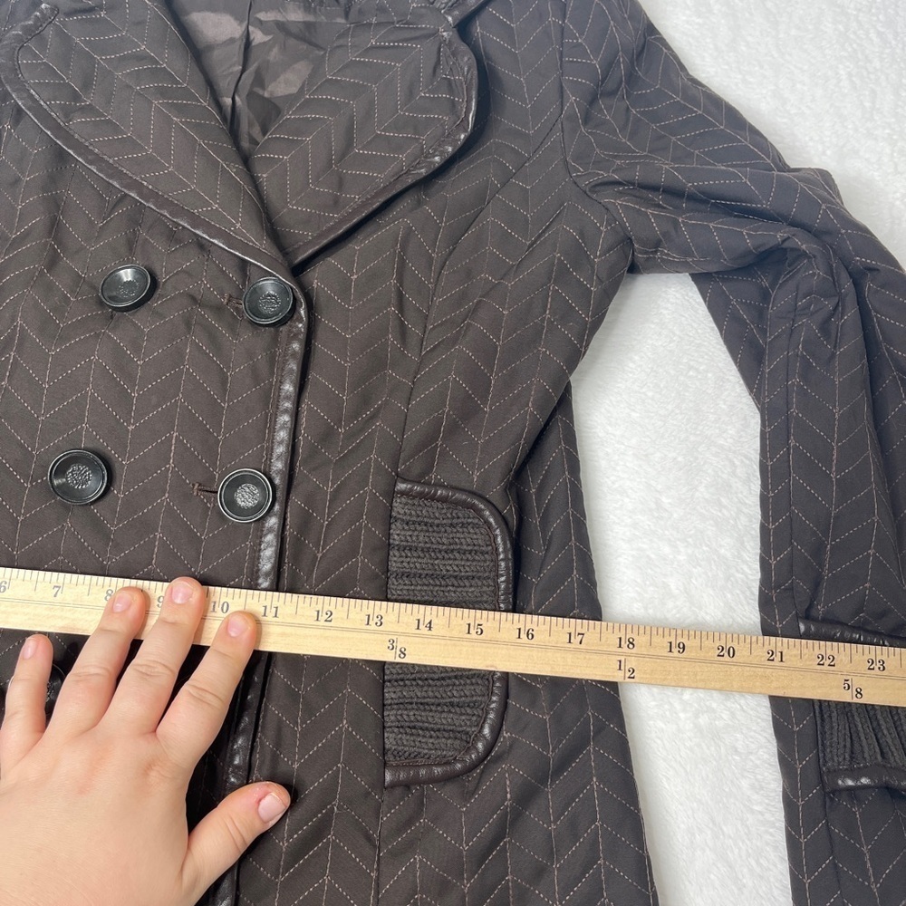 VNTG Cynthia Steffe Quilted Double Breasted Coat Sz Med Preppy 90s Made In USA - Picture 16 of 16